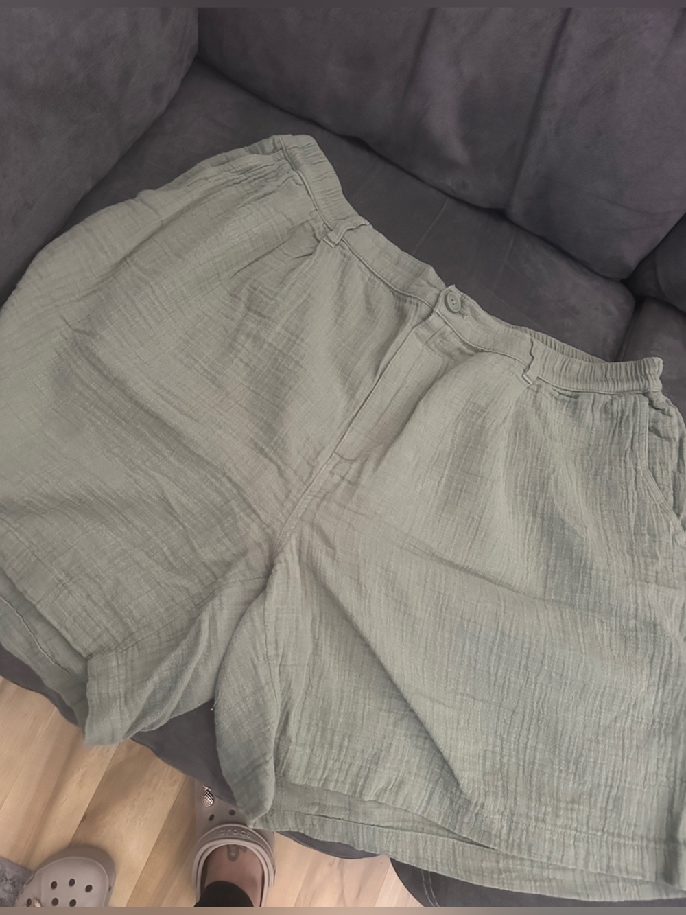 aerie Olive Green Elastic Waist Shorts